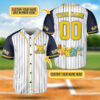 Pokemon Pikachu Jersey Baseball Shirt Pikachu And Pokemon Friends Baseball Jersey Collection